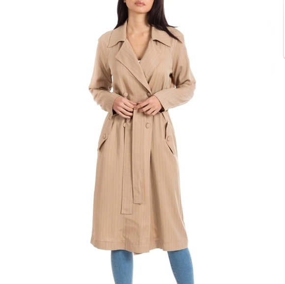 Avec Les Filles Jackets & Blazers - Avec Les Filles Pinstripe Trench size S